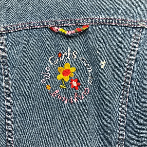 Barbie Jacket, Vintage Denim, “Girls Can Do Anything” Embroidery, Size 12 - Picture 5 of 16
